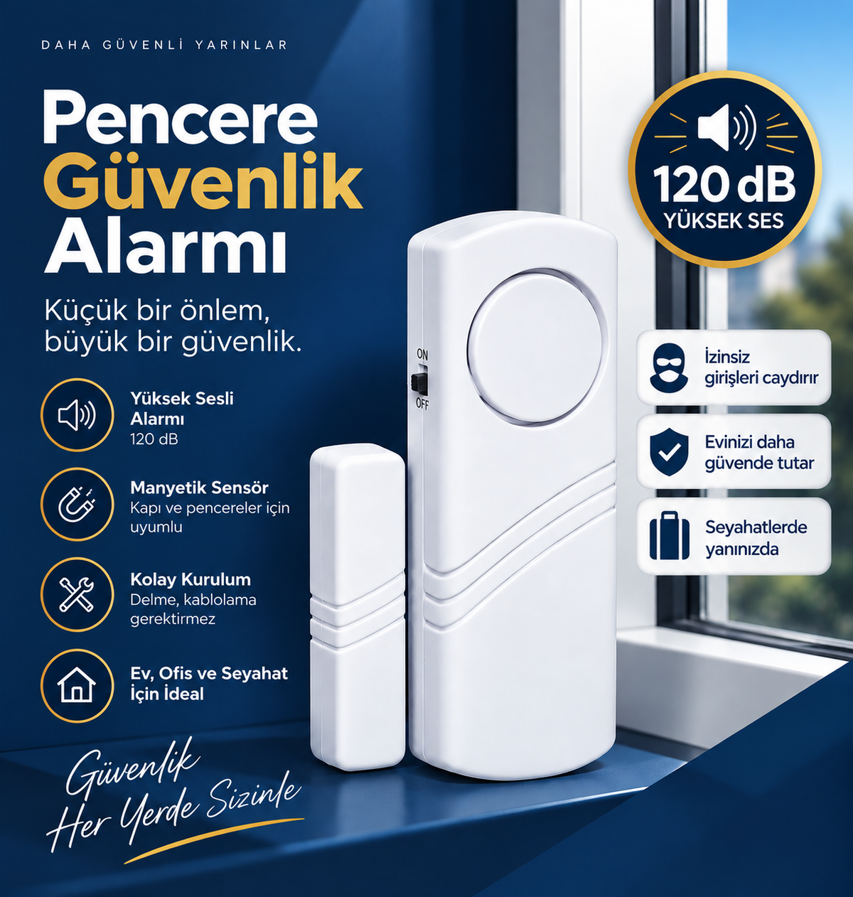 Lunevia™ Pencere Güvenlik Alarmı